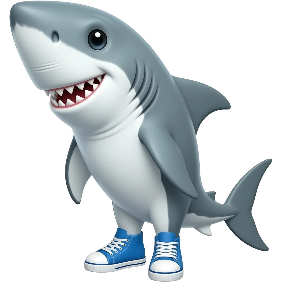 Tiburón con tenis azules emoji