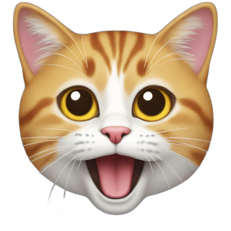 Cat getting excited saying ahhhhh emoji