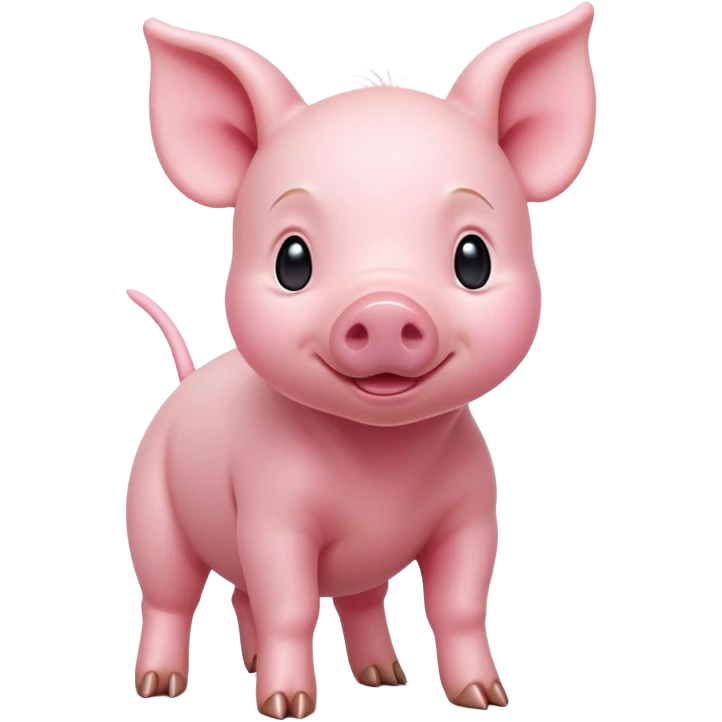 cinematic-[realistic piglet]-realistic-full-body-standing-emoji,-tail-flicking-lazily,-head-tilted-dramatically,-sleek-[pink]-skin,-simplified-yet-realistic-focused-features,-highly-detailed,-glowing-with-an-almost-sarcastic-glow emoji