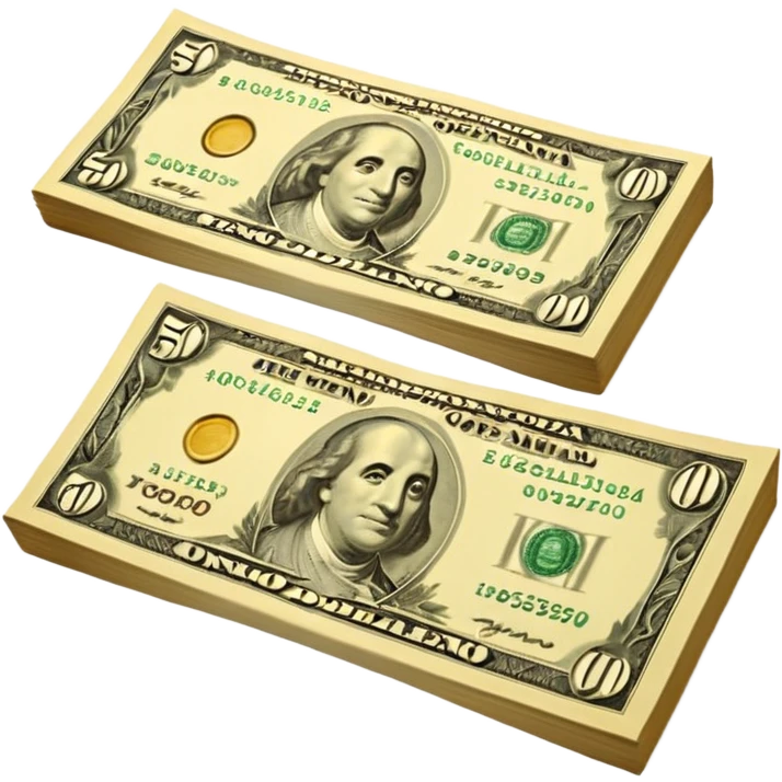 Una miniatura fotorrealista de un billete de cien dólares enrollado elegantemente con un hilo de oro brillante y un pequeño acento de hoja de salvia. Fondo terracota. Estilo: lujo financiero y orgánico emoji