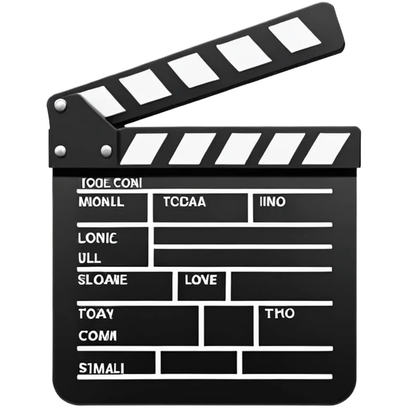 hyper minimal movie slate silhouette, fewest possible lines, essence of a clapperboard emoji