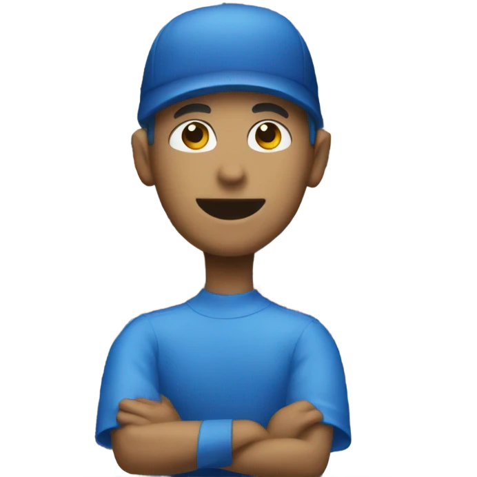 Blue and red supermarket emoji