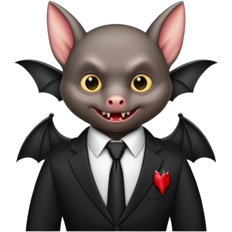 Vampire bat wearing suit emoji