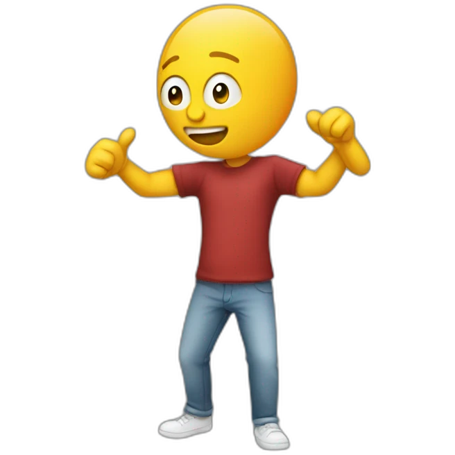 Une personne faisant un dab emoji