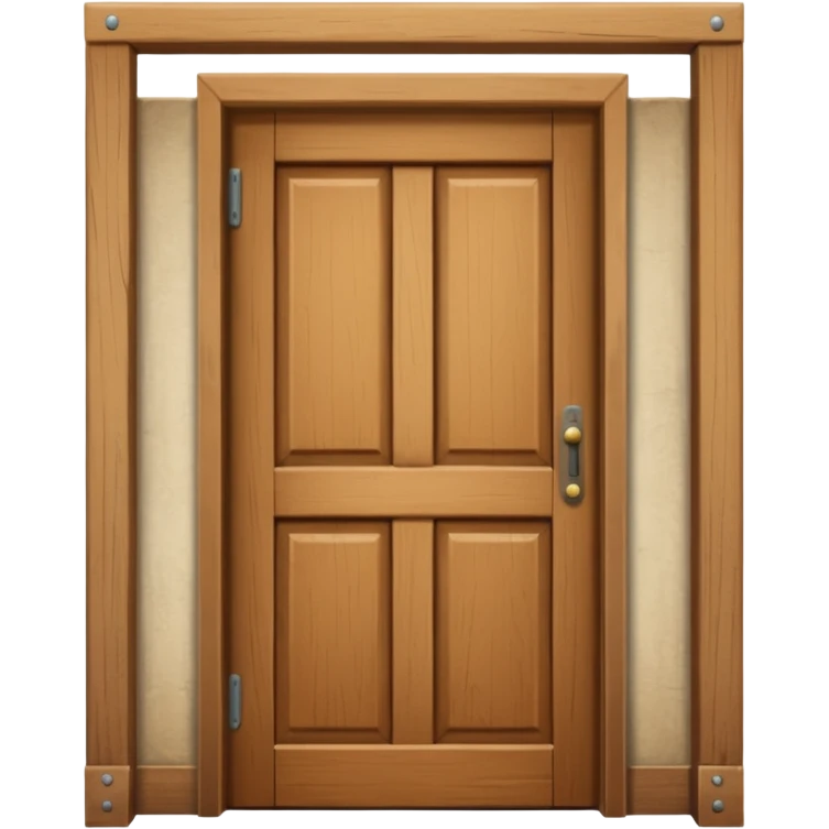 a wooden door that is wide open. The door is not closed, it is open! The door frame is simple and matches the wood tone of the door. emoji