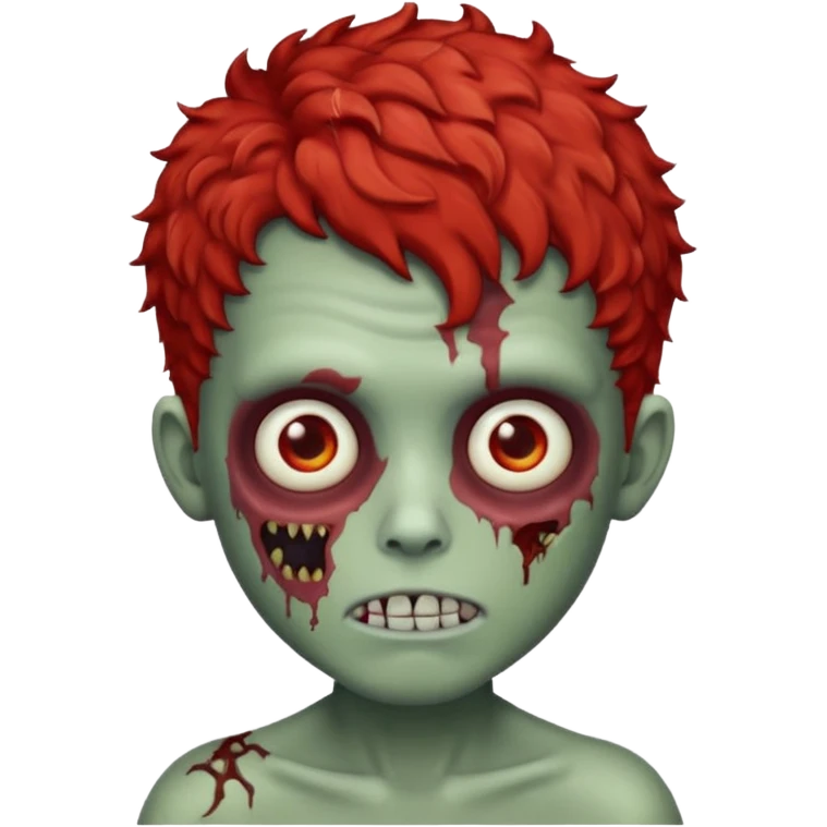 Create an emoji of zombie boy with red and short curly hair emoji