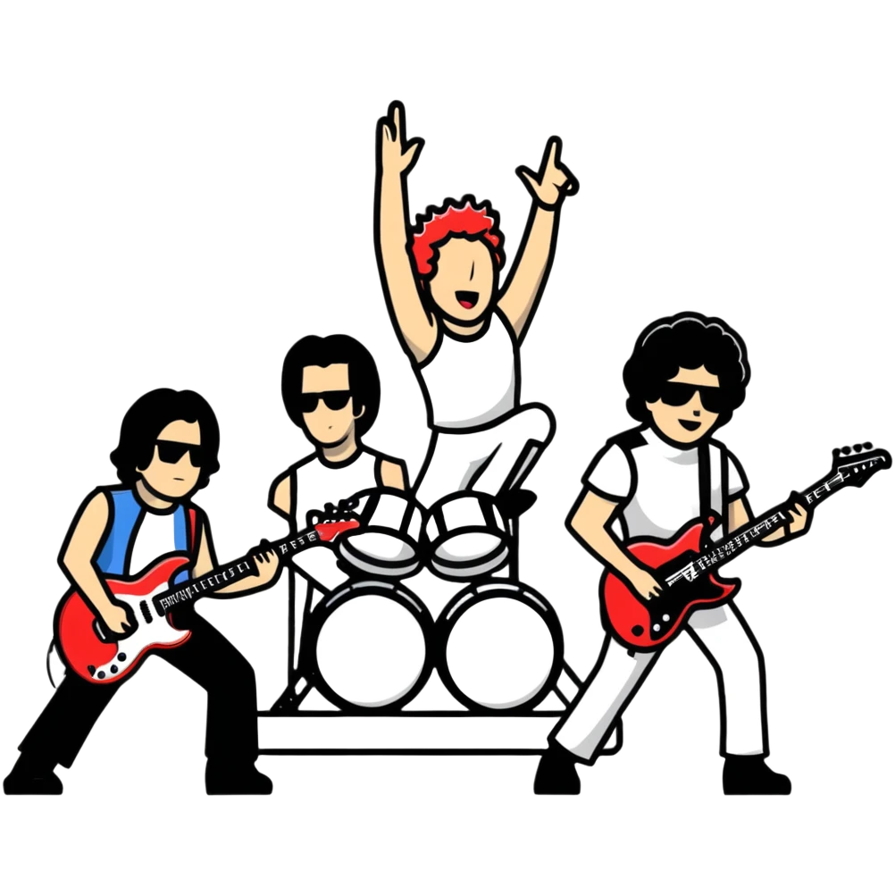 Queen rock band members performing together emoji