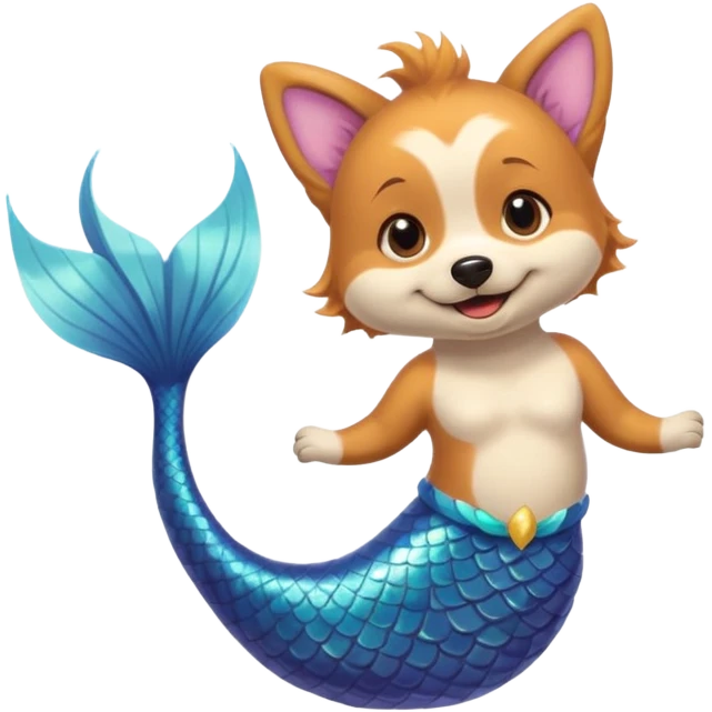 Dog with mermaid tail emoji