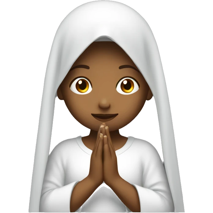 Girl praying for with white veil  emoji