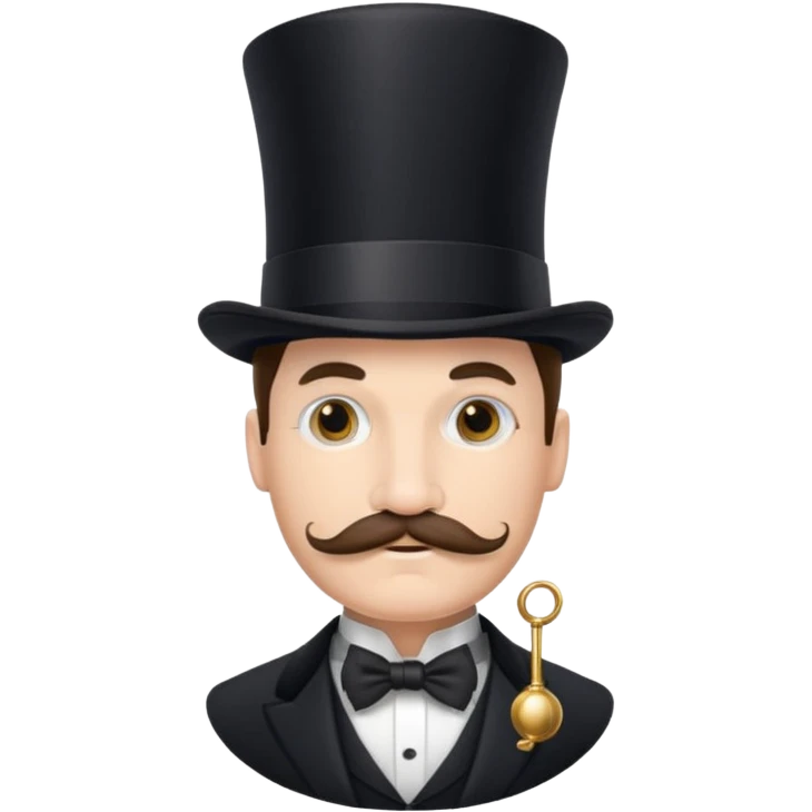 Fancy man with top hat and mustache with fancy look on his face and monocle on his eye emoji