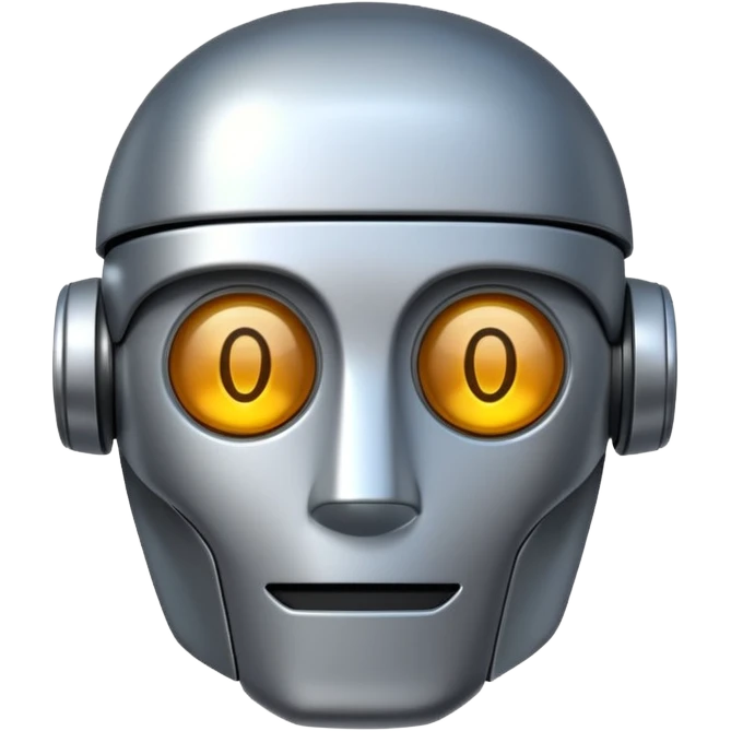 A robot shaped emoji for labeling AI generated content as AI generated. In place of the face, there should be the text A.I. emoji