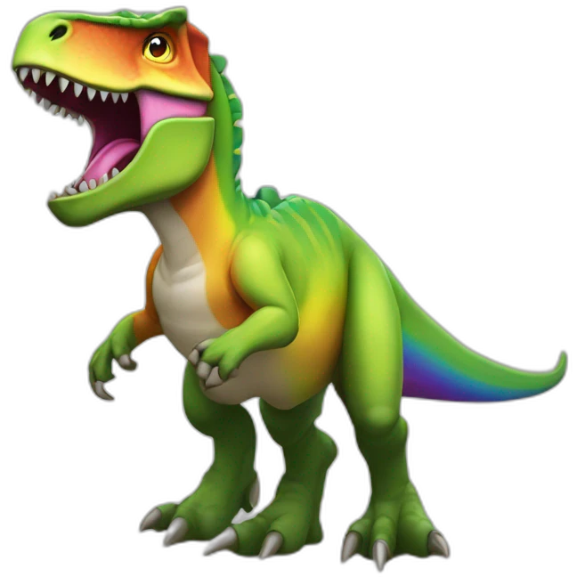 unicon-tyrannosaurus-rainbow emoji