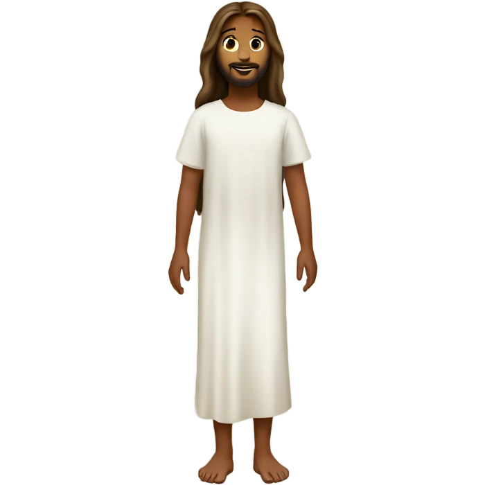 Girl  standing by Jesus emoji