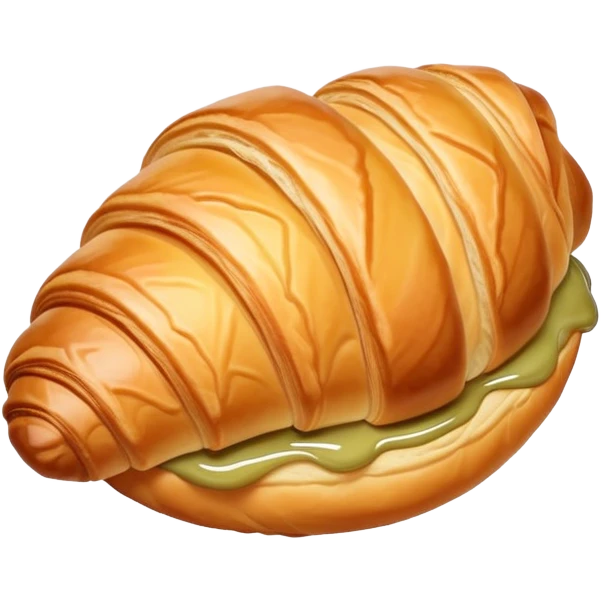 A croissant with pale olive syrup  emoji