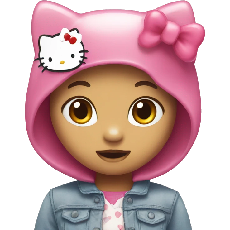 hello kitty with heart emoji