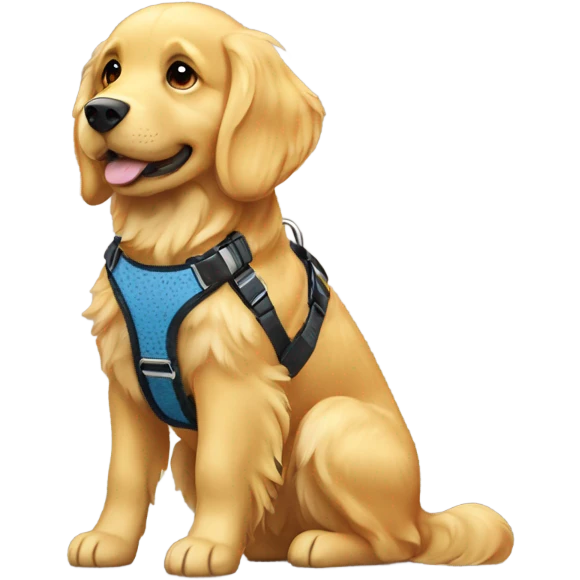 Golden retriever in bobble harness  emoji