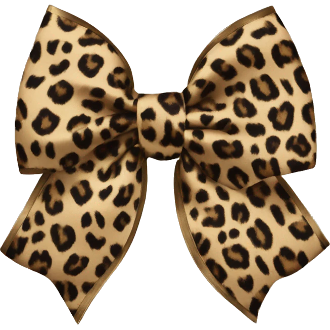 Leopard print satin bow emoji