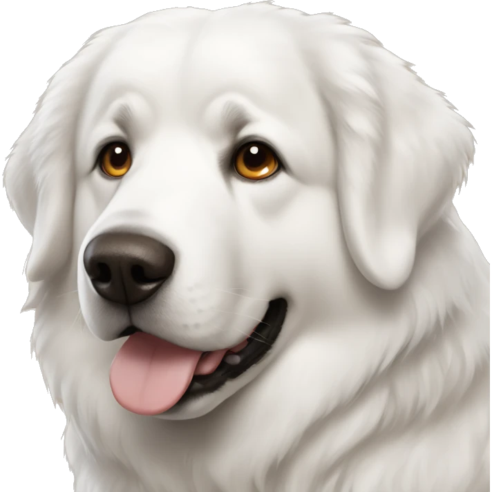 Great Pyrenees with brown ears emoji