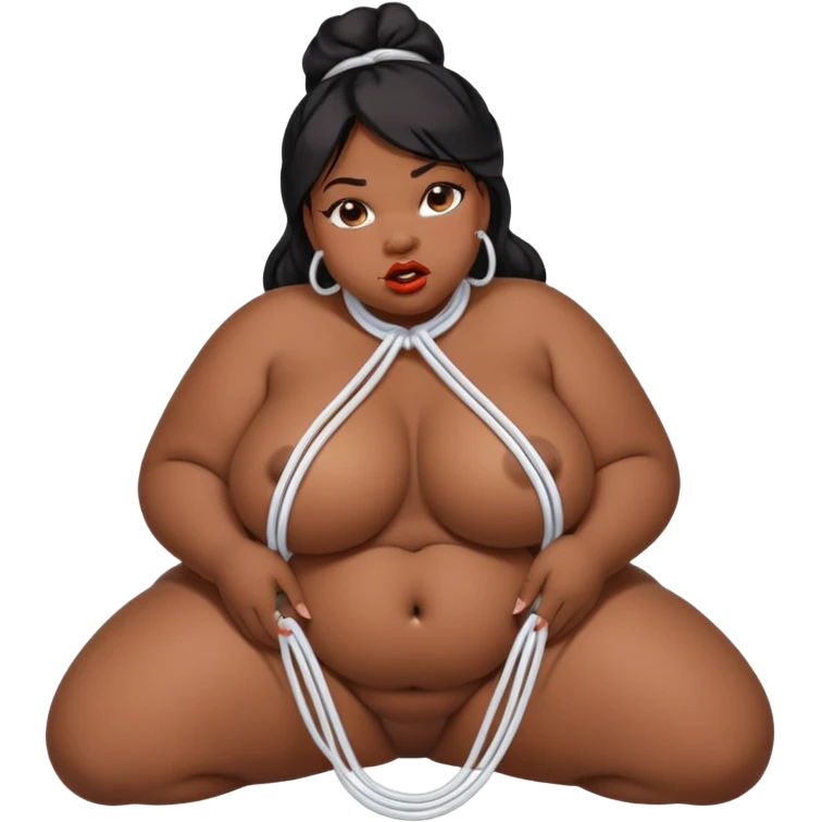 a sexy black BBW’s plump lips wide. She’s on her knees, cheeks hollow, drooling as she deepthroats. He explodes—hot cum floods her mouth, spilling in thick white ropes down her chin and dripping onto her , heaving tits and her vagina is open 
 emoji