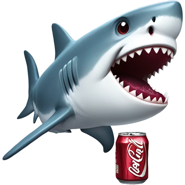 shark holding a dr pepper  emoji