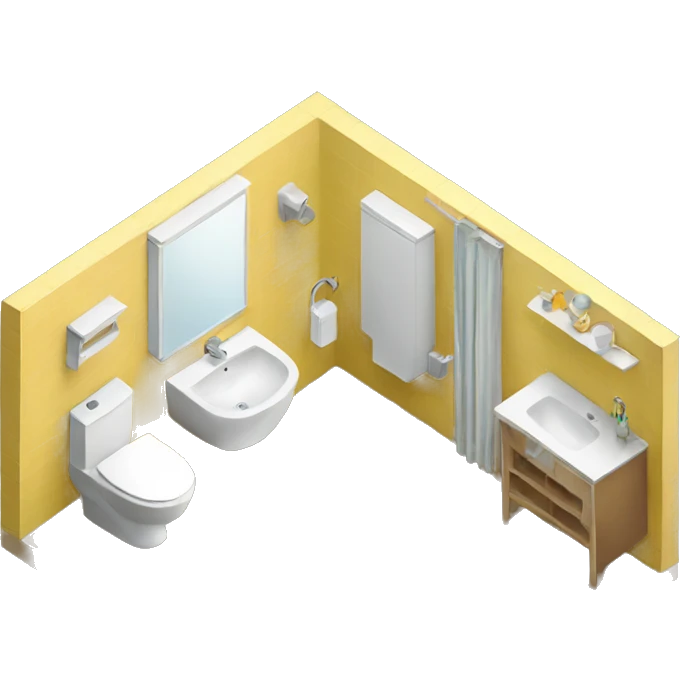 isometric bathroom detailed emoji