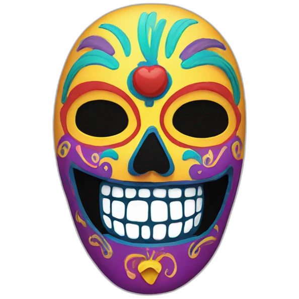 Colorful el muerte smiling mask emoji