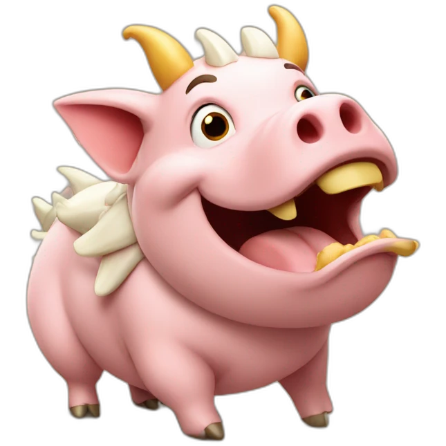 Cochon sur un dragon emoji