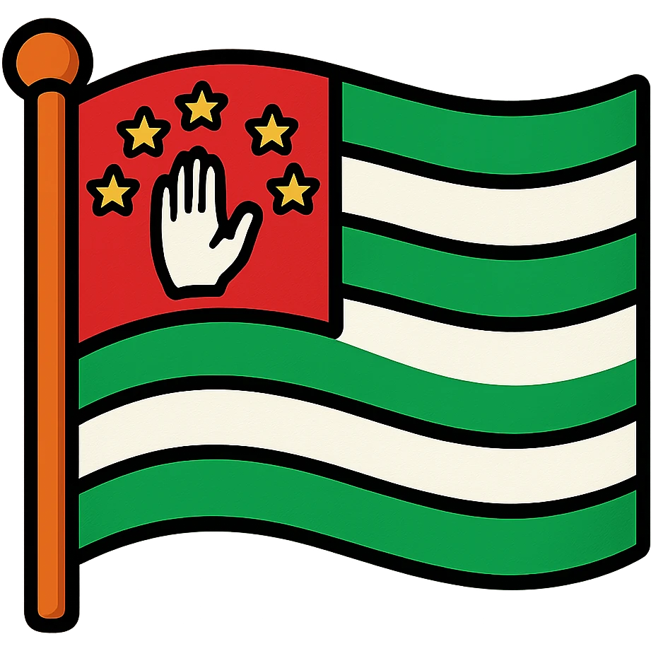 flag of Abkhazia vibrant toon style emoji