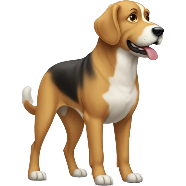 big adult dog standing side view with full body emoji