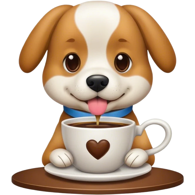 Dog drinking coffee  emoji