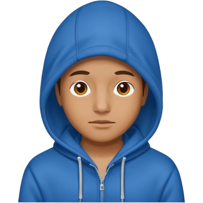 emoji of a person wearing a blue hoodie emoji