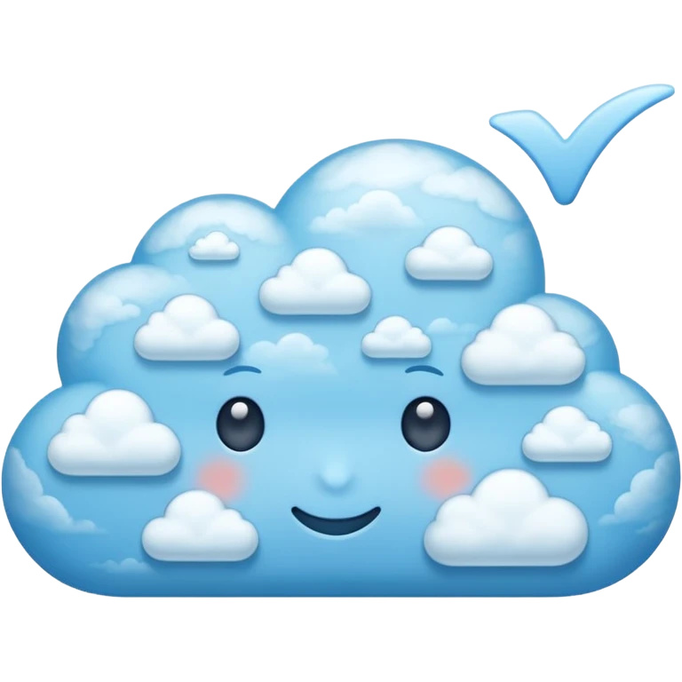 Cloudy blue checkmark  emoji