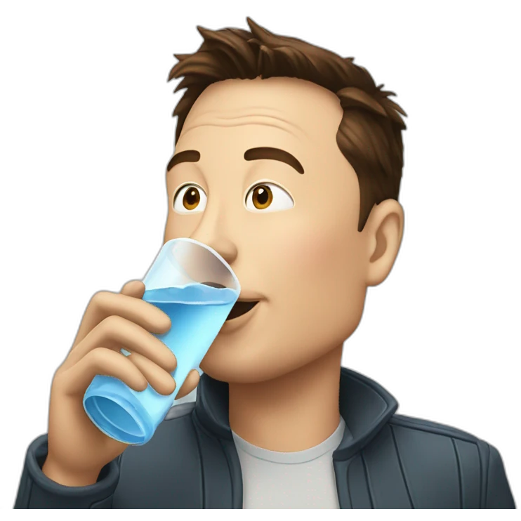 Elon Musk drinking water  emoji