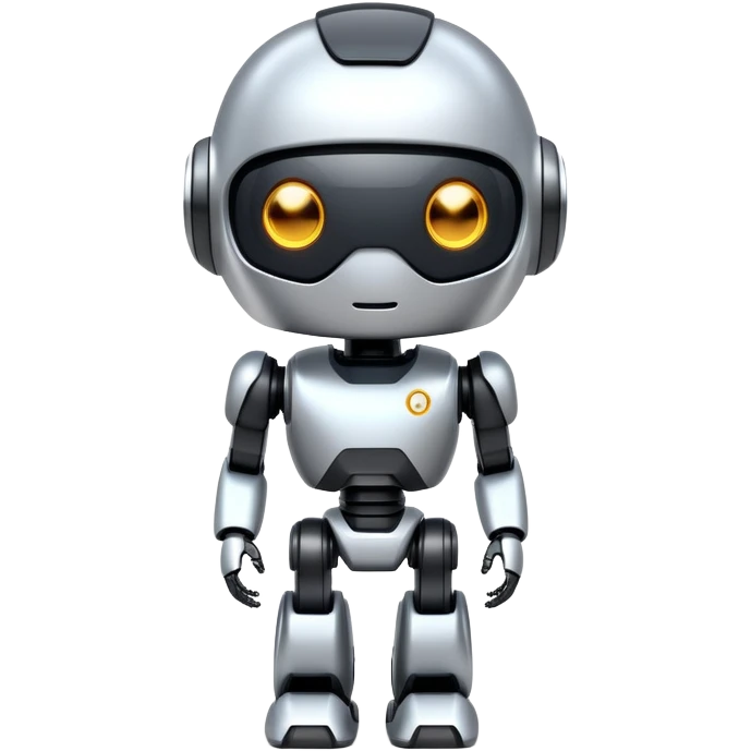 futuristic AI agent robot with digital features emoji