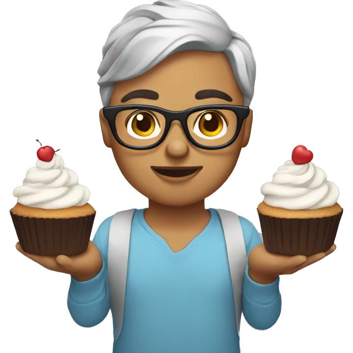 Cupcake lover with glasses emoji