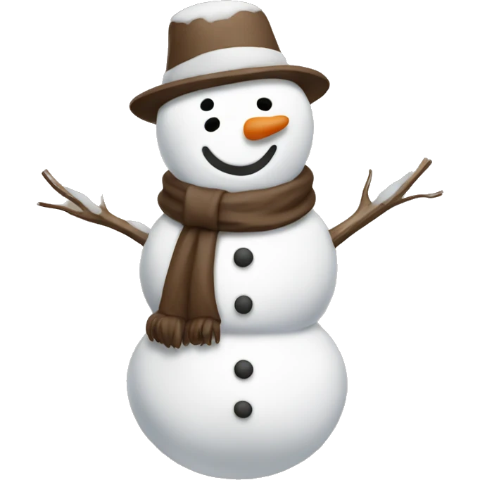 Brown and white asthetic snowman emoji