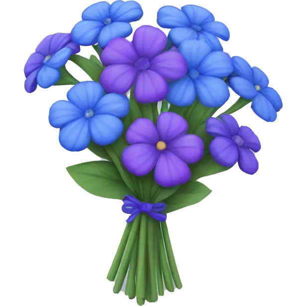 bouquet of blue and purple flowers emoji