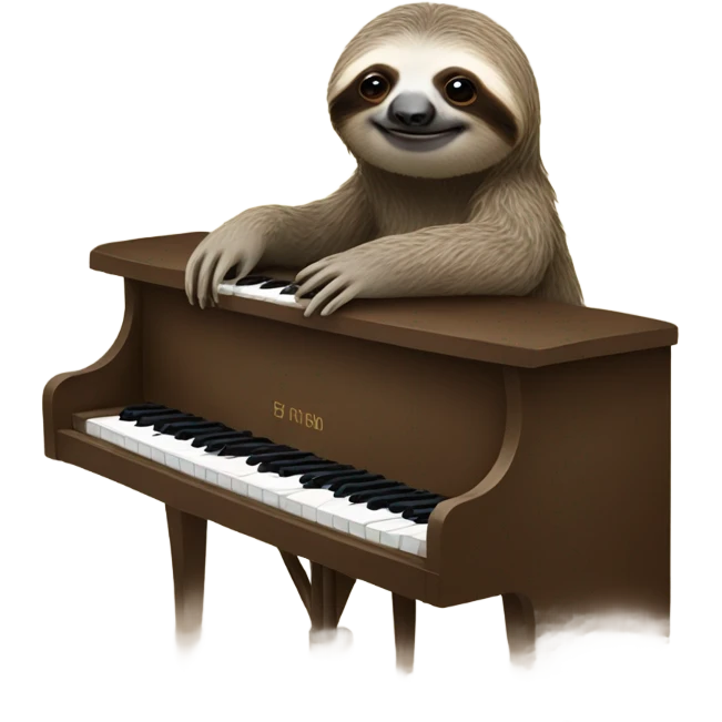 sloth playing the piano  emoji