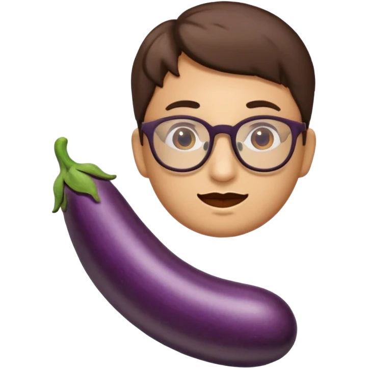 emoji like this face 🤓 with one 🍆 in hand emoji