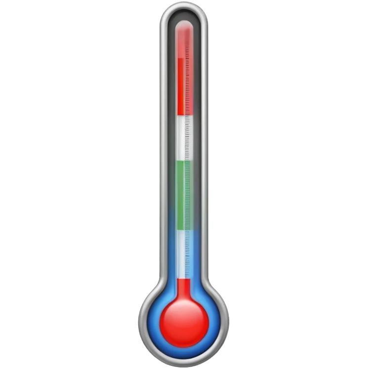 A straight thermometer has 5 colors on it, no round ball or circle at first  emoji