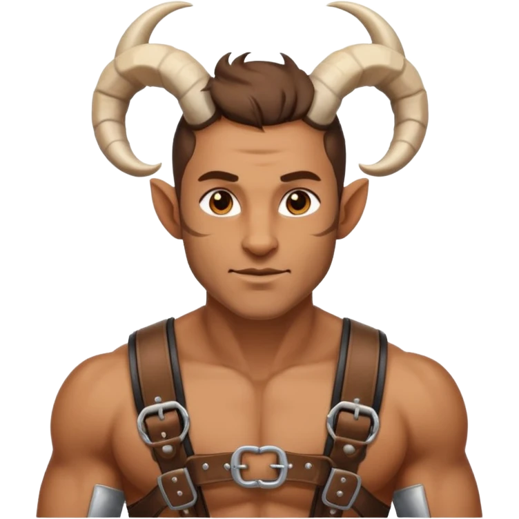man with goat horn emoji
