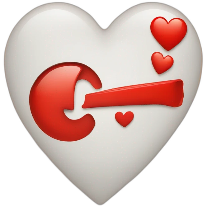 the letter L inside a red heart emoji
