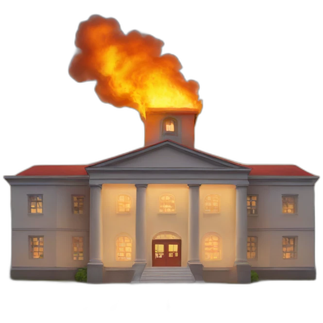 a school in fire emoji
