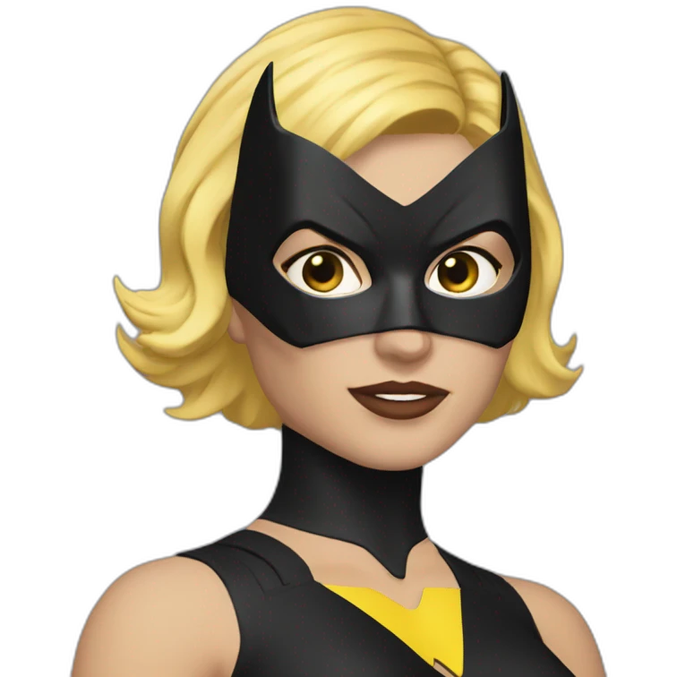 batgirl short blonde hair with mask emoji