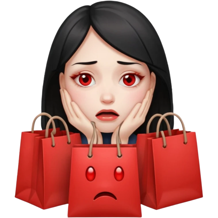 girl sobbing with bags under her eyes  emoji