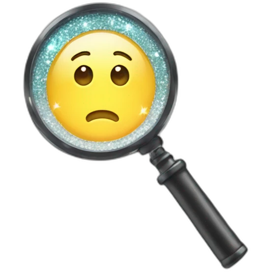 sparkly magnifying glass presentation emoji