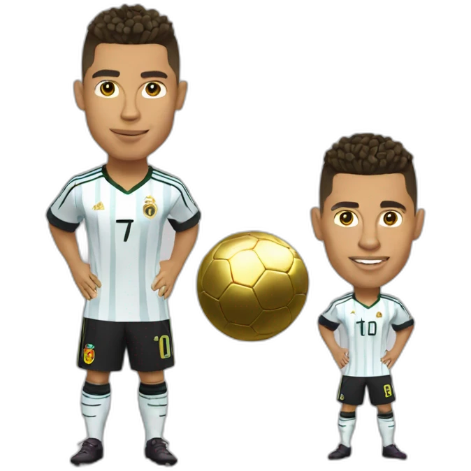 ronaldo with ballon d'or emoji