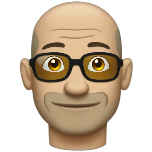 Tattooed bald man style Futurama emoji