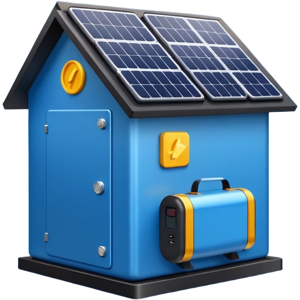 home energy storage pluged to solar pannels emoji