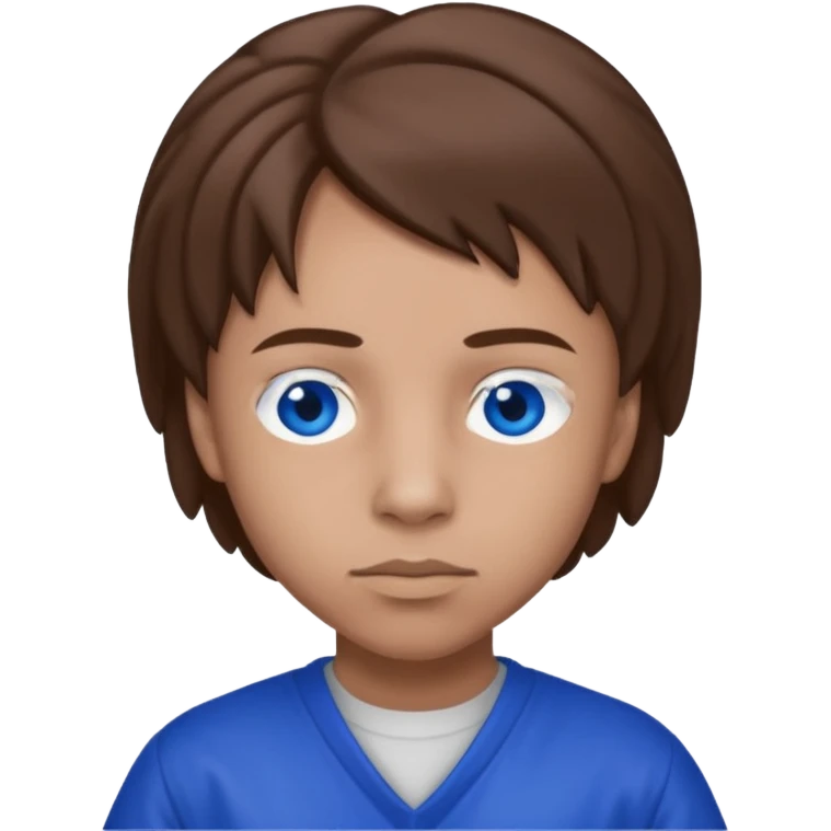 Dre from Lockdown with light skin, blue eyes, brown hair, cobalt blue inmate outfit  emoji